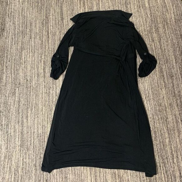Old Navy Maternity Womens Medium Wrap Front Dress V‎ Neck Black Stretch Collar - Picture 8 of 8